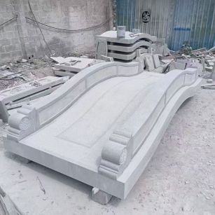 河北 芝麻灰花岗岩园林景观 小石桥