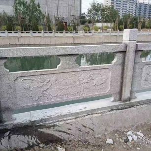 河北 芙蓉白大花桥梁、河道，石材栏杆、围栏、护栏