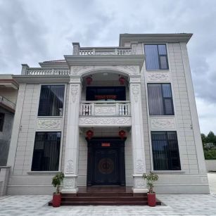 河北 芝麻白石材别墅干挂案例展示