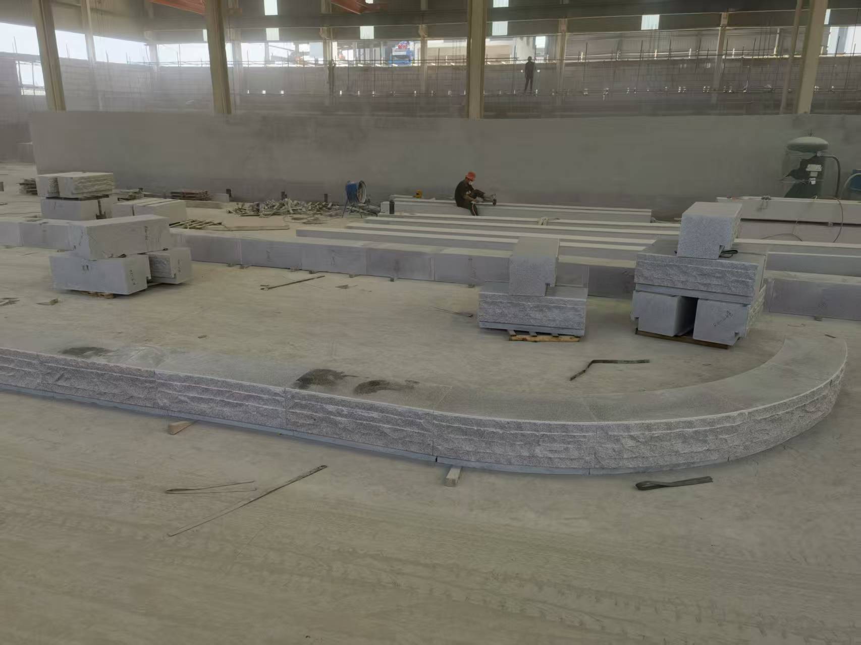 河北 芝麻白整石坐凳（光面+自然面）