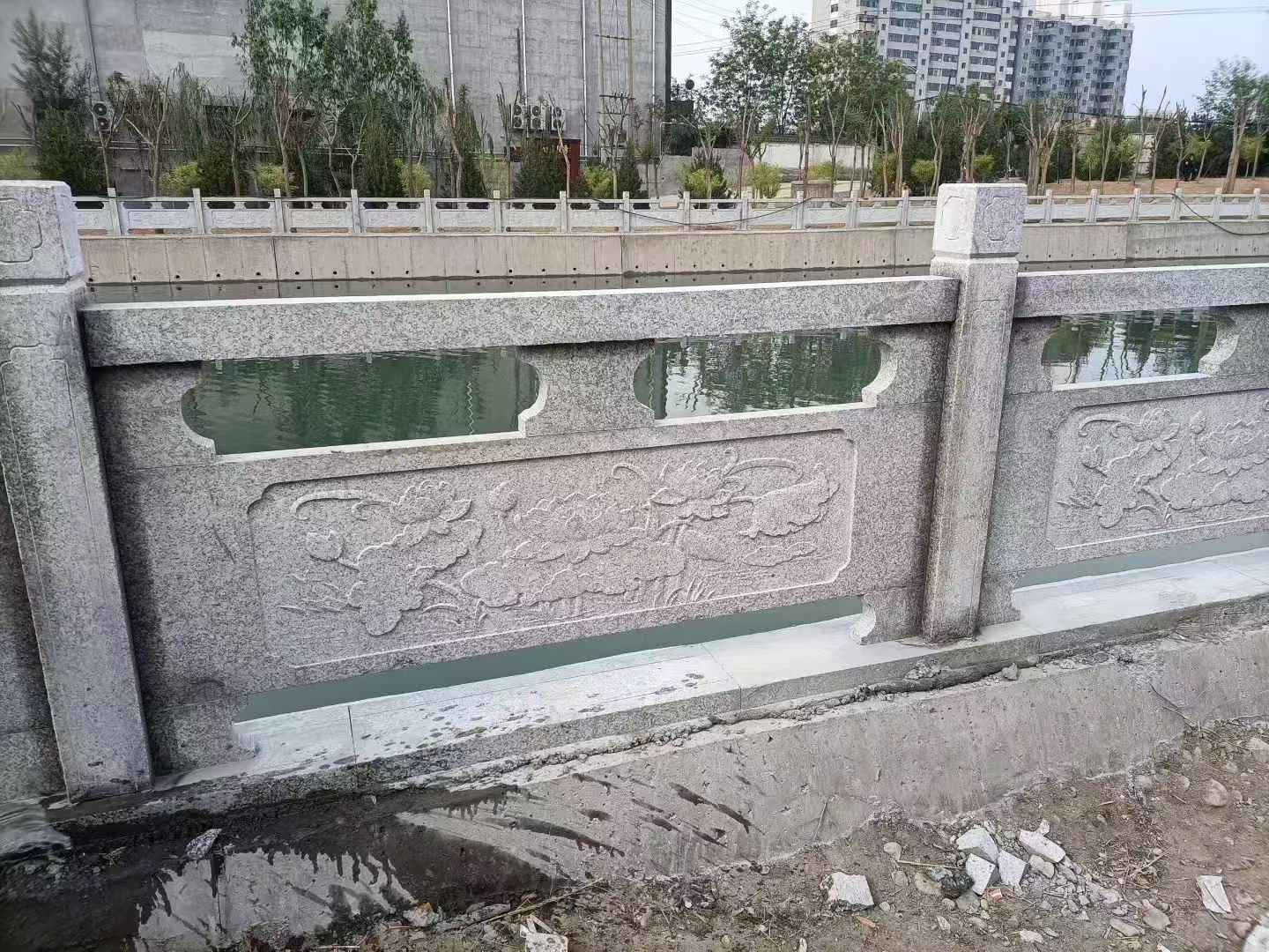 河北 芙蓉白大花桥梁、河道，石材栏杆、围栏、护栏