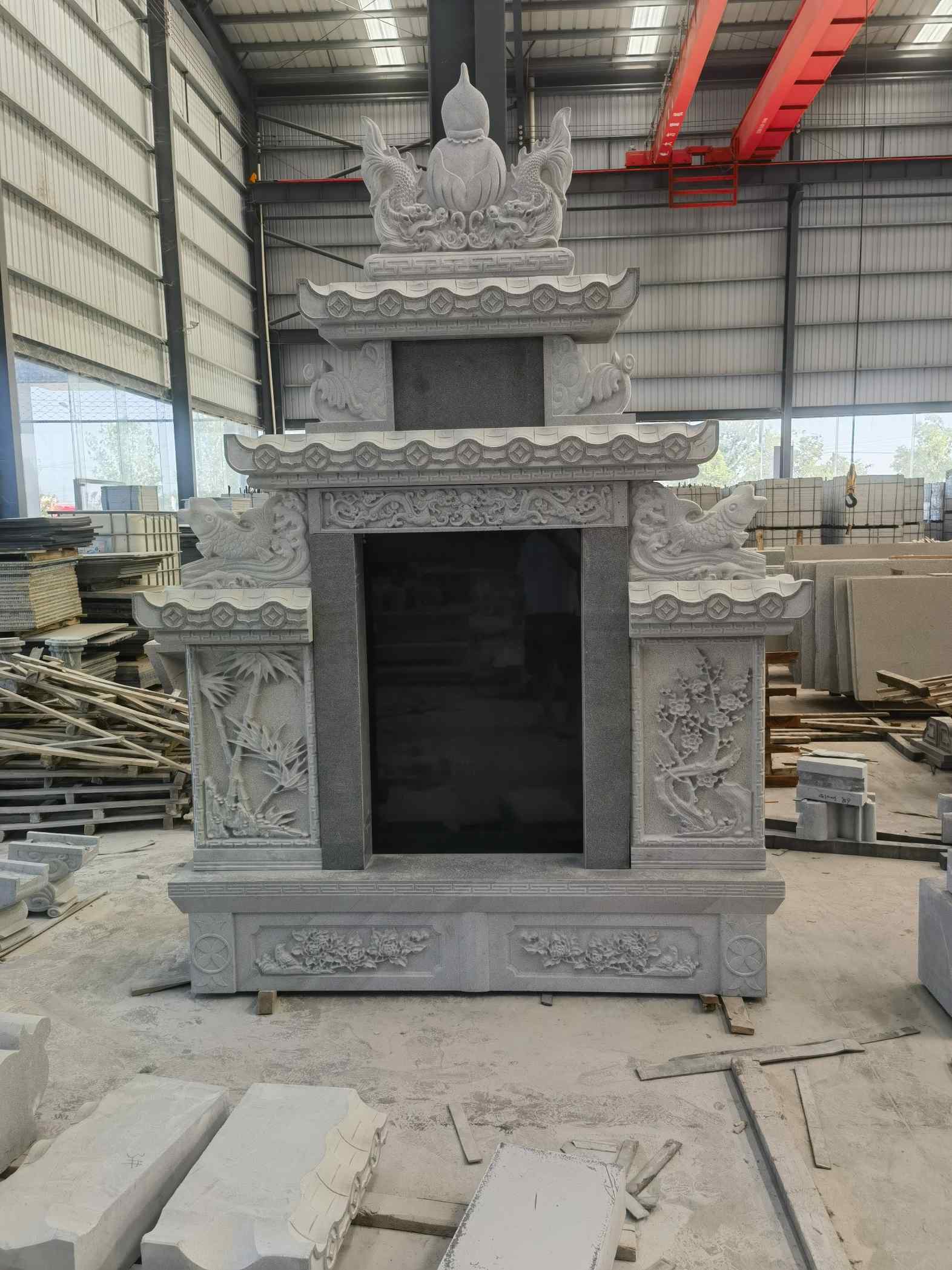 河北 芝麻灰高档墓碑、土墓，一套也支持定做