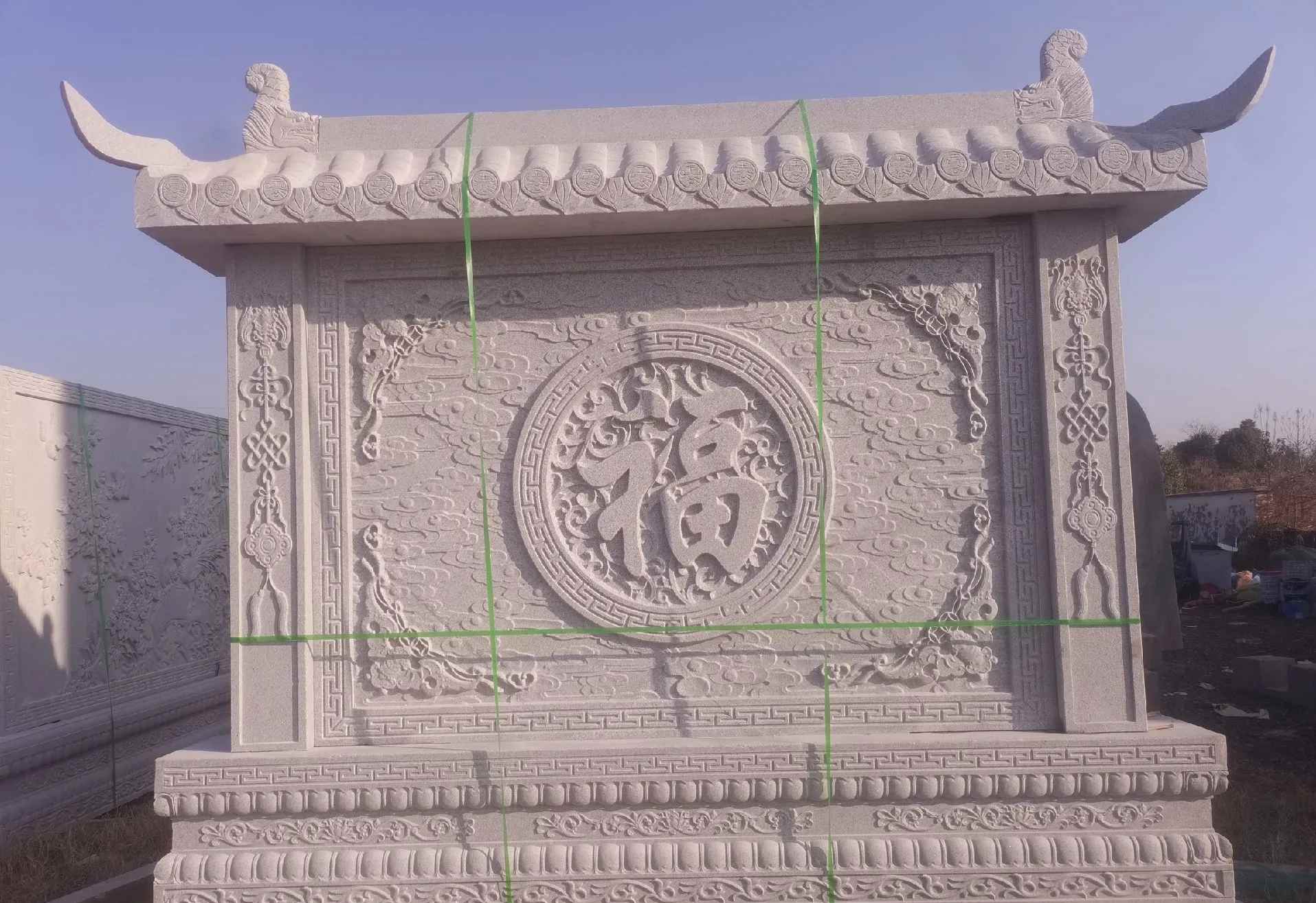 河北 芝麻白花岗岩屏风，照壁，影壁